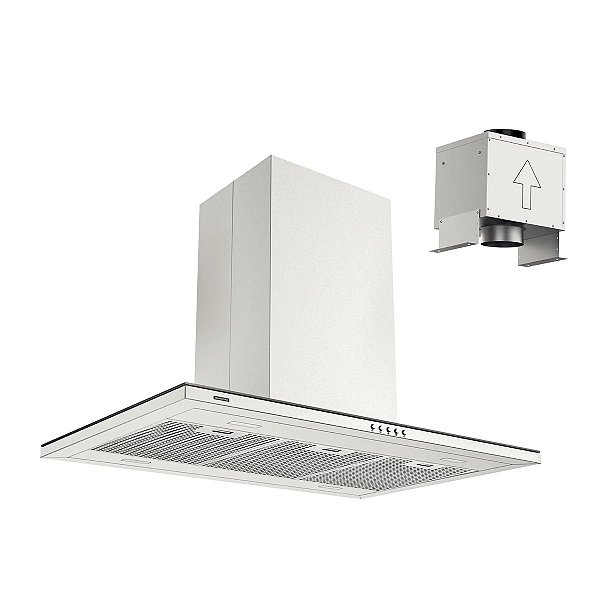 Coifa de Ilha Tramontina Slim Isla 90 Split Aço Inox com Acabamento Scotch Brite 90cm - 220V