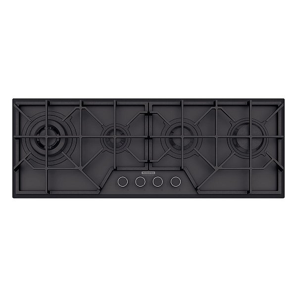 Cooktop à Gás Tramontina Design Collection Slim Glass Black Series 4GG B 100 Semiprofissional - Aço Inox