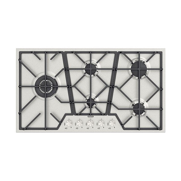 Cooktop Gás Tramontina 5 Bocas Penta Inox Full GX 90 em Aço Inox e Trempes em Ferro - Bivolt (Chave seletora)