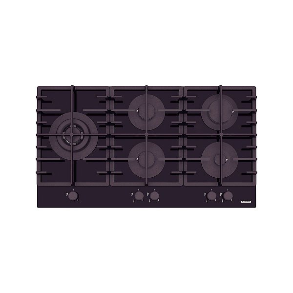 Cooktop à Gás Tramontina Penta Plus 5GG Tri He Safestop 90 SemiprofissionaL - Aço Inox