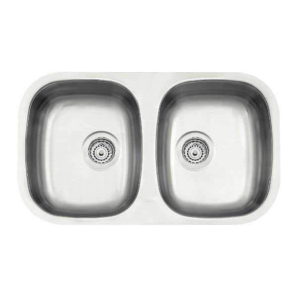 Cuba Dupla de Embutir em Aço Inox Escovado com Válvula Tramontina Isis 2C 34 BL 77x45 cm