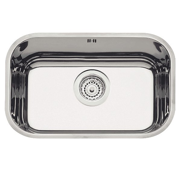 Cuba de Embutir em Aço Inox Alto Brilho com Válvula Tramontina Lavínia 47 BL 47x30 cm