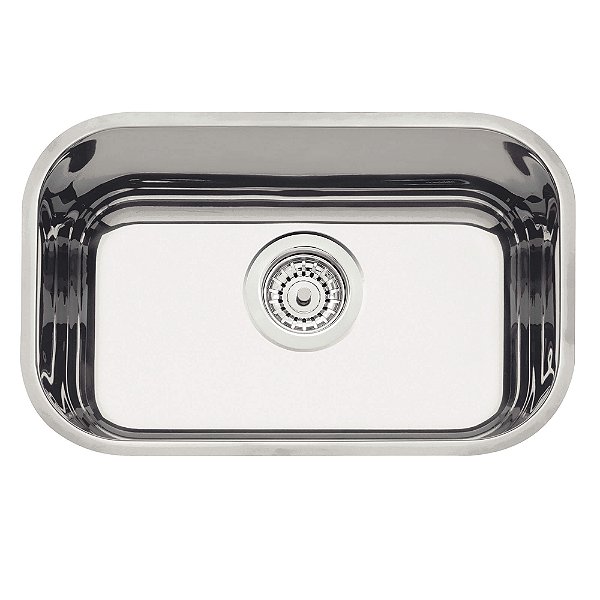 Cuba de Embutir em Aço Inox Alto Brilho com Válvula Tramontina Lavínia 47 BL 47x30 cm