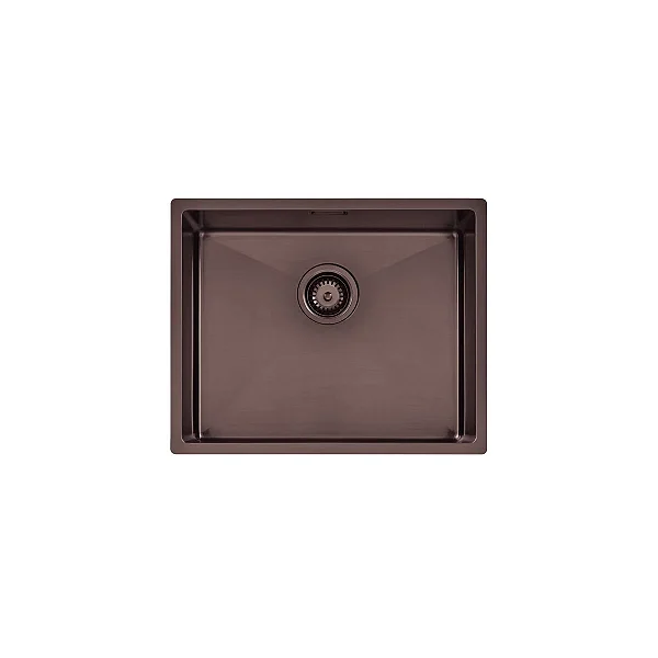 Cuba de Sobrepor/Embutir em Aço Inox Acetinado com Revestimento PVD Tramontina Quadrum 50x40 cm - Preto