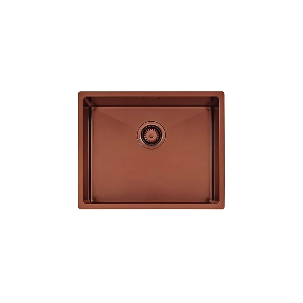 Cuba de Sobrepor/Embutir em Aço Inox Acetinado com Revestimento PVD Tramontina Quadrum 50x40 cm - Rose