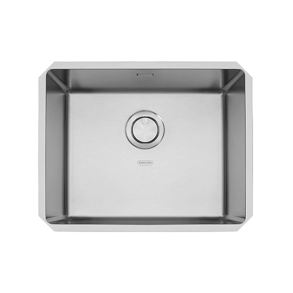Cuba de Embutir em Aço Inox Acetinado com Válvula Tramontina Quadrum 50U 50X40 cm - Aço Inox Acetinado