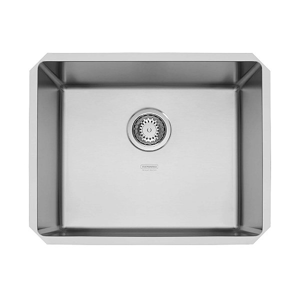 Cuba de Embutir em Aço Inox Acetinado com Válvula Tramontina Quadrum 50U 50x40cm