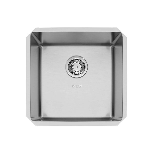 Cuba de Embutir em Aço Inox Acetinado com Válvula Tramontina Quadrum 40U 40x40cm