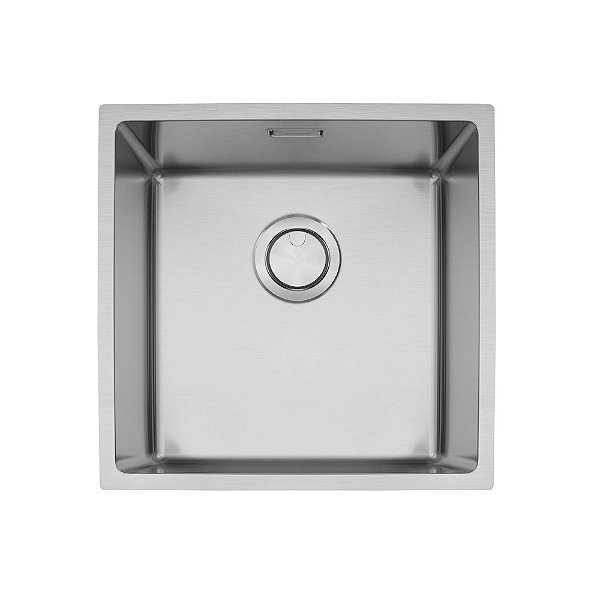 Cuba de Sobrepor em Aço Inox Acetinado com Válvula Tramontina Quadrum 40 44x44 cm