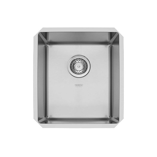 Cuba de Embutir em Aço Inox Escovado com Válvula Tramontina Quadrum 34 34x40 cm