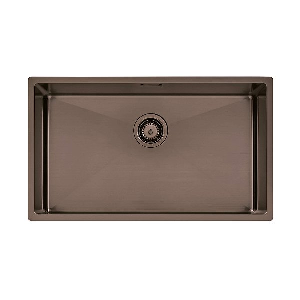 Cuba em Aço Inox com Revestimento PVD 70x40 cm Tramontina Design Collection Quadrum - Black