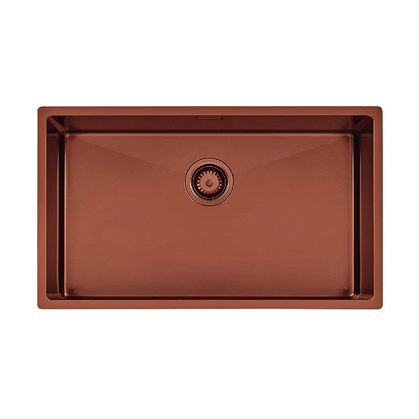 Cuba em Aço Inox com Revestimento PVD 70x40 cm Tramontina Design Collection Quadrum - Rose Gold