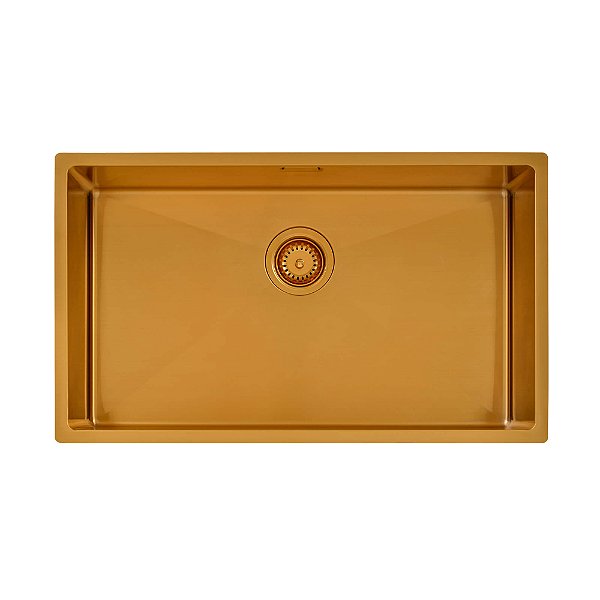 Cuba em Aço Inox com Revestimento PVD 70x40 cm Tramontina Design Collection Quadrum - Gold