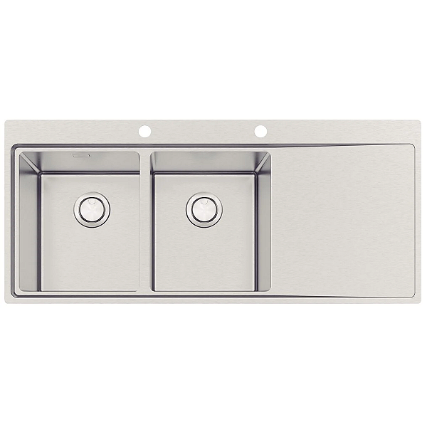 Cuba Sobrepor Tramontina Design Collection Smooth 2C 34 EX Inox Acab. Scotch Brite 116x52cm 2 Cuba - Aço Inox