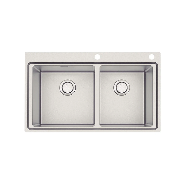 Cuba Sobrepor Tramontina Design Collection Smooth 2C 40 Inox Acabam. Scotch Brite 86x52 cm 2 Cubas - Aço Inox