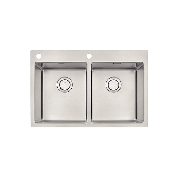 Cuba de Sobrepor Tramontina Design Collection Quadrum 2C 34 em Aço Inox com Acabamento Acetinado