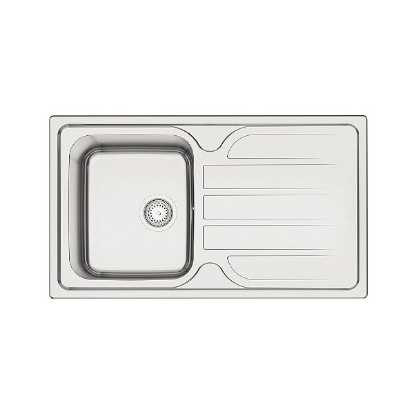 Cuba de Sobrepor em Aço Inox Escovado com Válvula Tramontina Marea Deep 86x50 cm