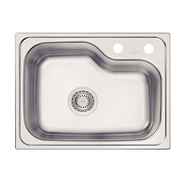 Cuba de Sobrepor em Aço Inox Escovado Tramontina Morgana Compact 48FX 55x42 cm