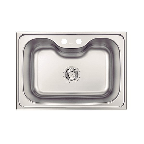 Cuba de Embutir em Aço Inox Escovado com Válvula Tramontina Morgana 60FX 69x49 cm