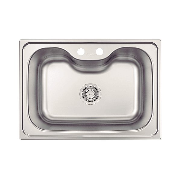 Cuba de Sobrepor em Aço Inox Escovado com Válvula Tramontina Morgana 60 FX 69x49 cm