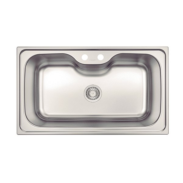 Cuba de Sobrepor em Aço Inox Escovado com Válvula Tramontina Morgana Maxi 78FX 86x50 cm