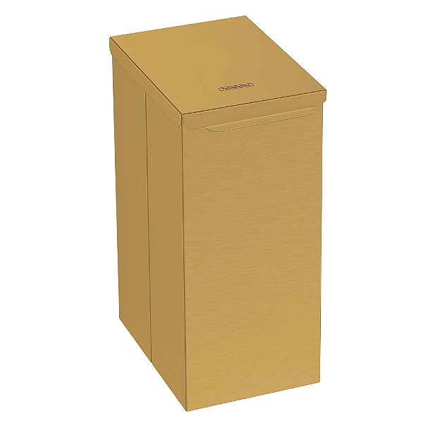 Lixeira em Aço Inox com Acabamento Acetinado Tramontina Luz Slim Swivel 5,5L - Ouro Fosco