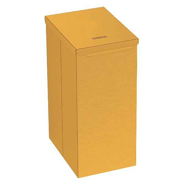 Lixeira em Aço Inox com Acabamento Acetinado Tramontina Luz Slim Swivel 5,5L - Ouro