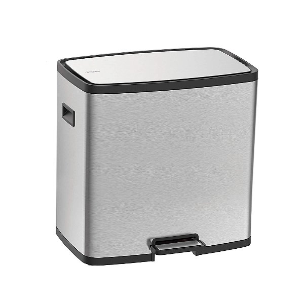 Lixeira em Aço Inox com 02 Baldes Removíveis e Pedal Tramontina Octos - 30L