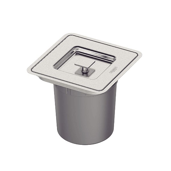 Lixeira de Embutir Quadrada em Aço Inox 5L Tramontina Clean Square