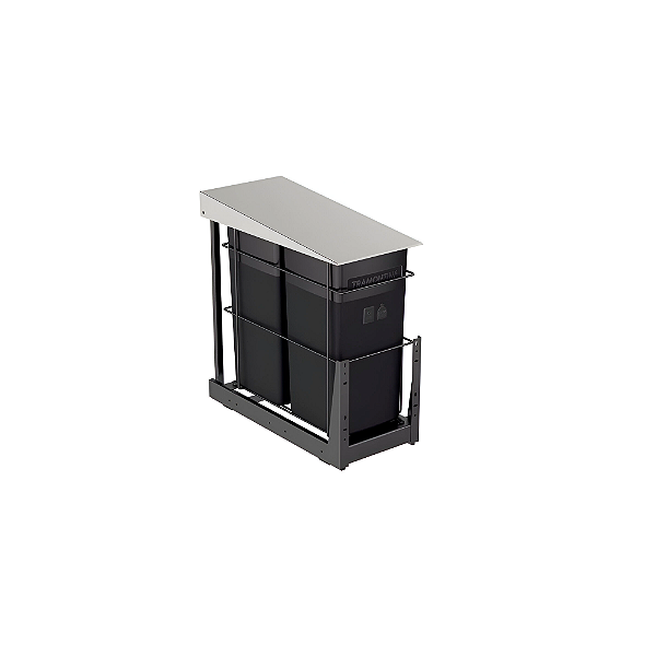 Lixeira Dupla Deslizante em Aço Inox para de Embutir Tramontina Slide - 30L (15L + 15L)