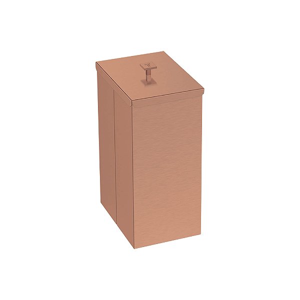 Lixeira Banheiro em Aço Inox com Acabamento Acetinado Tramontina Slim 5,5 L - Rose Fosco