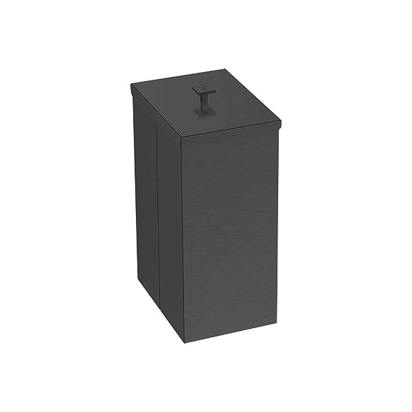 Lixeira Banheiro em Aço Inox com Acabamento Acetinado Tramontina Slim 5,5 L - Preto Fosco
