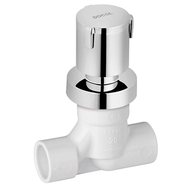 Registro Pressão 25mm 1/2 Volta PVC com Acabamento Docol Riva