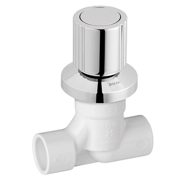 Registro Pressão 25mm 1/2 Volta PVC com Acabamento Docol Itapema Bella