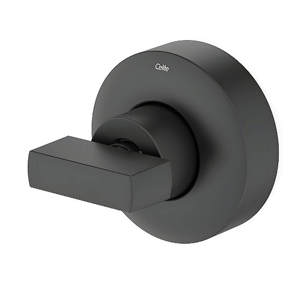 Acabamento Registro Celite Flow Base Docol - Preto Fosco