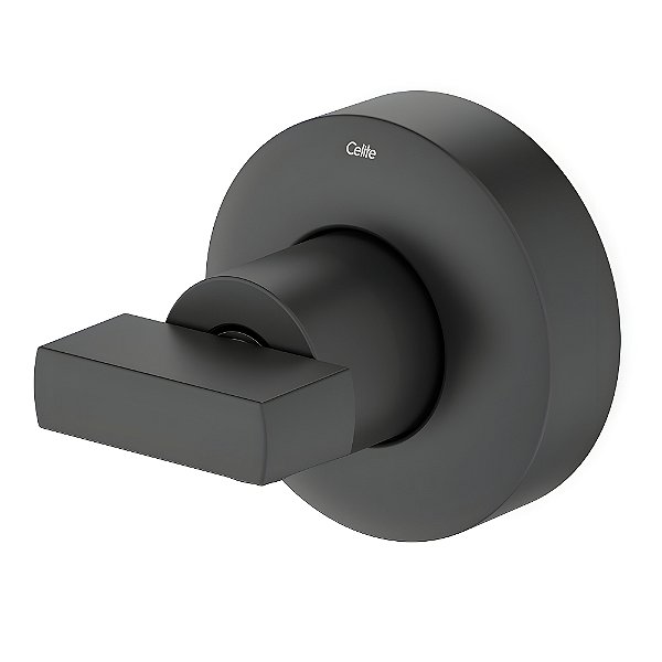 Acabamento Registro Celite Flow Base Deca - Preto Fosco