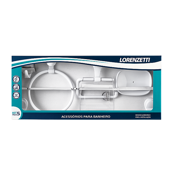 Kit Acessórios Lorenzetti Attic Branco 5 Peças
