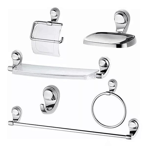 Kit Acessórios Lorenzetti Attic Cromado 6 Peças