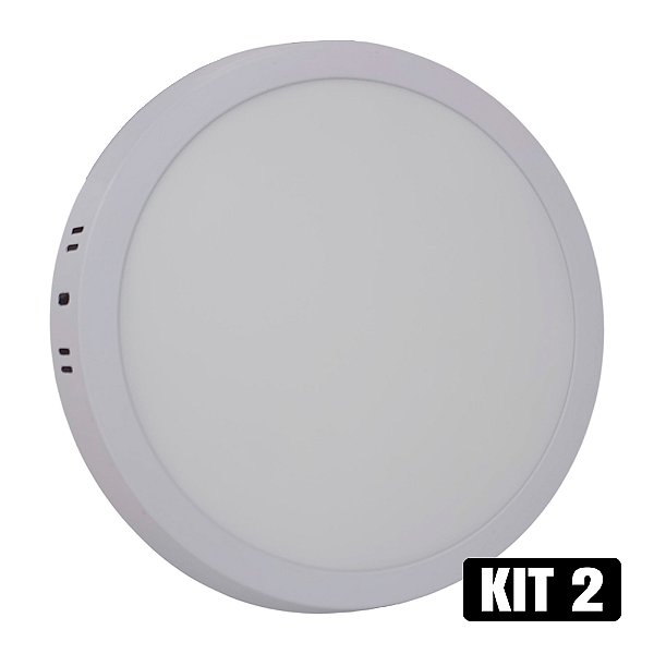 Kit 5 Plafon LED 18w Sobrepor Redondo Branco Frio