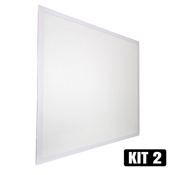 Kit 2 Plafon LED 60W Sobrepor 100x100cm Branco Frio
