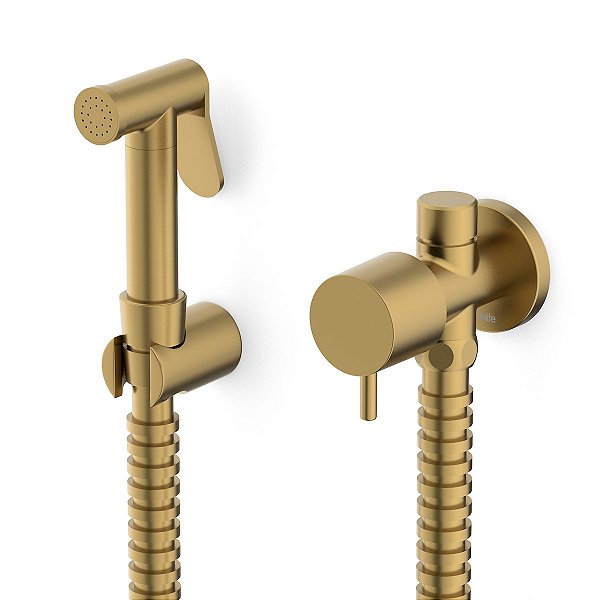 Ducha Higiênica com Registro e Derivação Celite Basic - Gold Matte