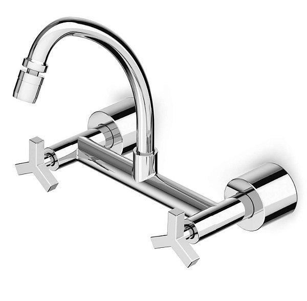 Torneira Misturador Cozinha Parede Bica Alta Celite Up - Cromado