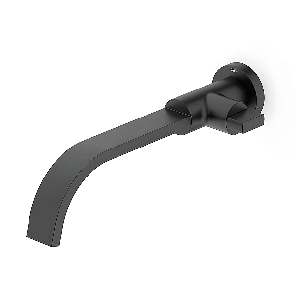 Torneira Banheiro Parede Bica Baixa Celite Flow - Preto Fosco