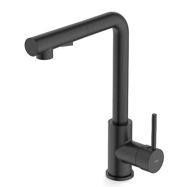 Torneira Monocomando Cozinha Bancada Bica Alta Celite Prática ''L'' - Preto Fosco