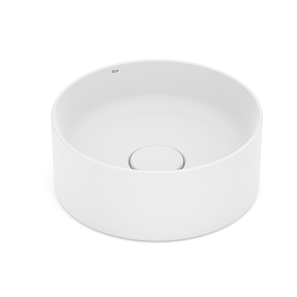 Cuba Redonda de Apoio Roca Terra 30 x 30 cm T1 - Branco Fosco