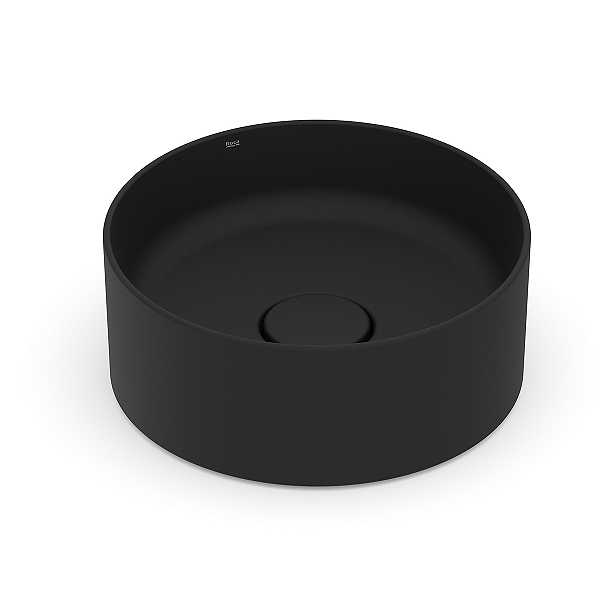 Cuba Redonda de Apoio Roca Terra 30 x 30 cm T1 - Preto Fosco