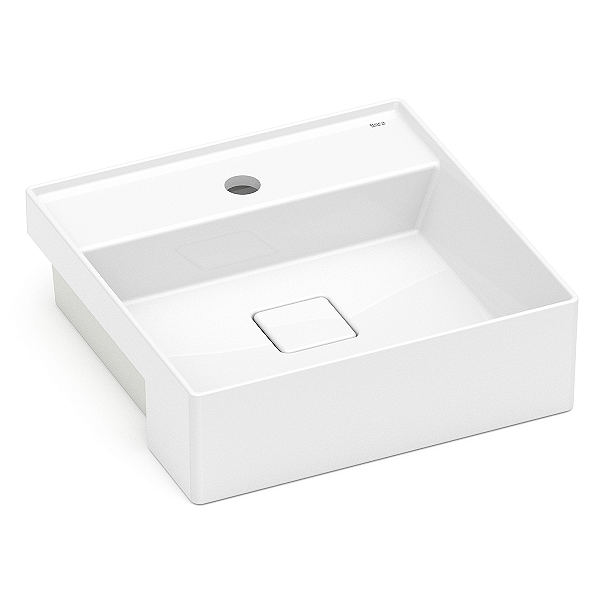 Cuba de Semiencaixe com Mesa Roca Terra 40 x 40 cm T10 - Branco