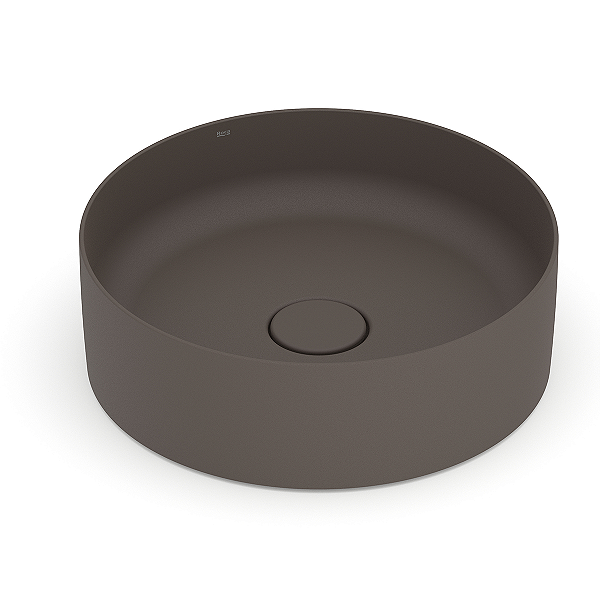 Cuba Redonda de Apoio Roca Terra 39 x 39 cm T2 - Marrom Café