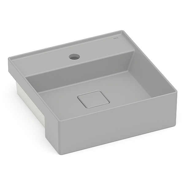 Cuba de Semiencaixe com Mesa Roca Terra 40 x 40 cm T10 - Cinza Claro