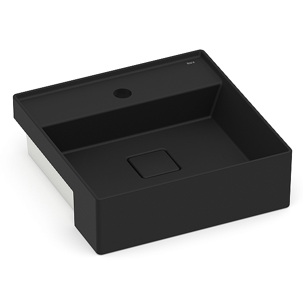 Cuba de Semiencaixe com Mesa Roca Terra 40 x 40 cm T10 - Preto Fosco